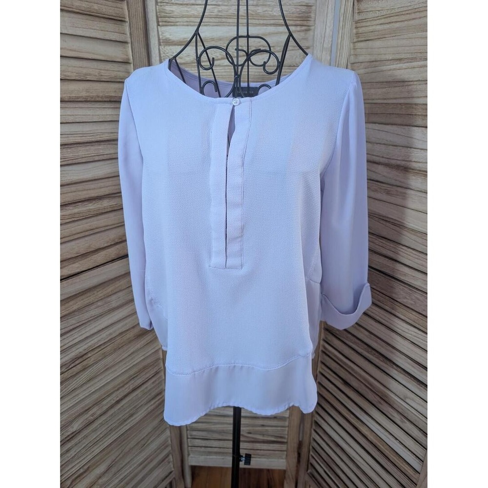 The Limited Blouse XS Lilac 1/4 Button Down 3/4 sleeve
